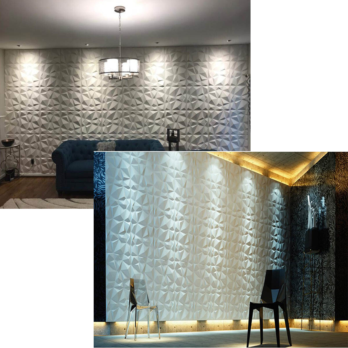 12pcs 3D Wall Decor 3D Wall Panels PVC 3D Wall Decoration Home DIY 11.8″(30cm)