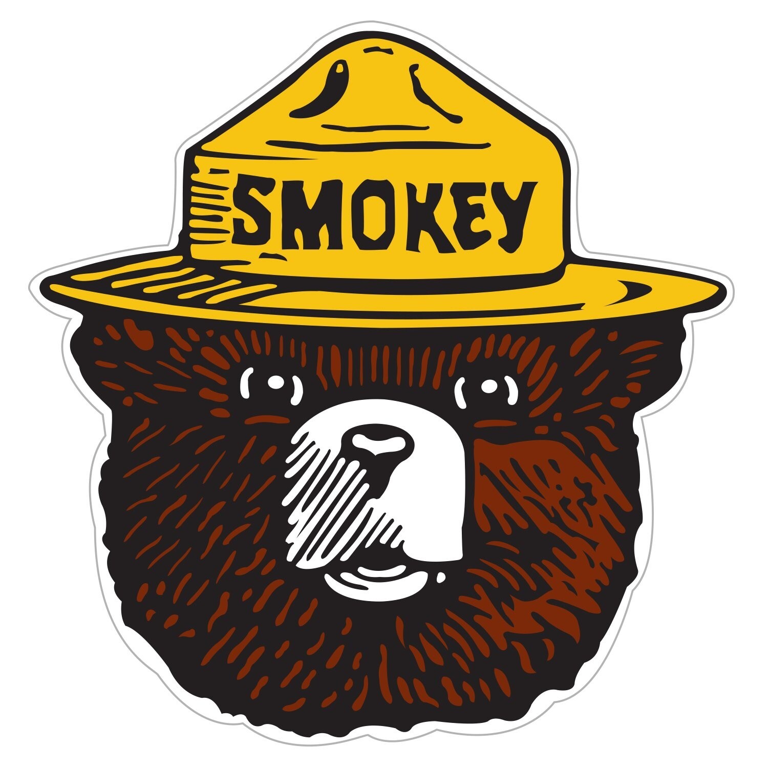 Smokey bear sticker weatherproof bumper vinyl decal