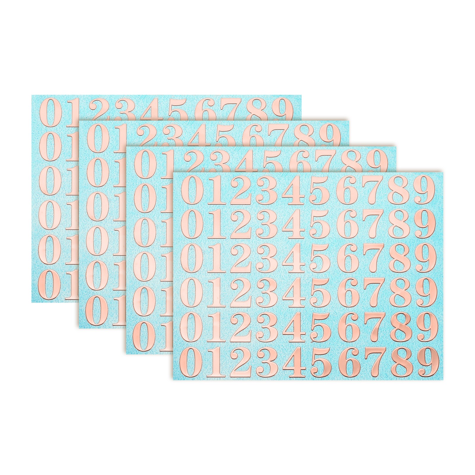 4 Sheets Number Stickers 0.35″ Mini Number Stickers Number Stickers (Rose Gold)