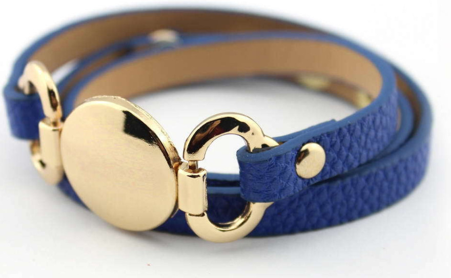 Beautiful Leather wrap bracelet with monogram – Gold or Silver tone Great Gifts