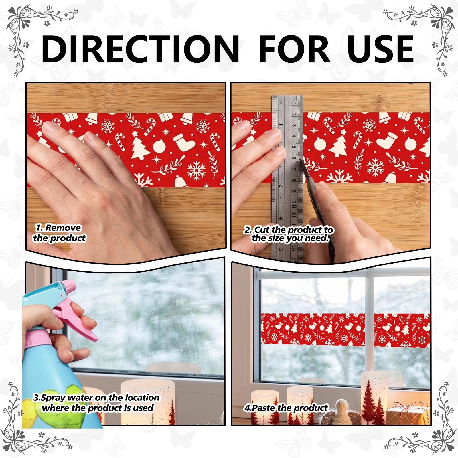 Christmas Wall Border Sticker PVC Waterproof Polka Dot 32.8ft Easy Install