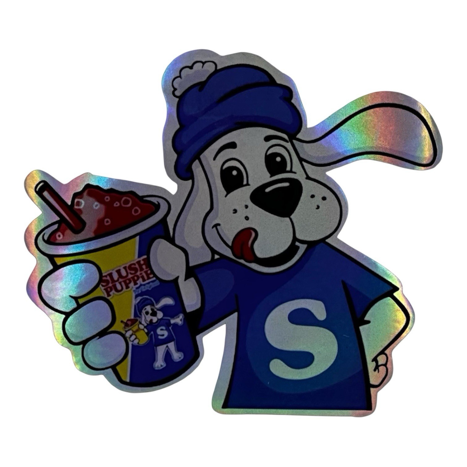 2 PACK SLUSH PUPPIE 3” INCH Vinyl Sticker & Holographic Decal Retro VTG Set Lot