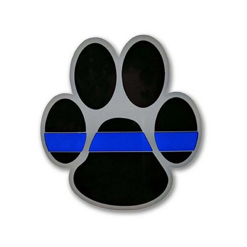 Thin Blue Line S-PAW Paw Sticker, 3″ x 3.5″