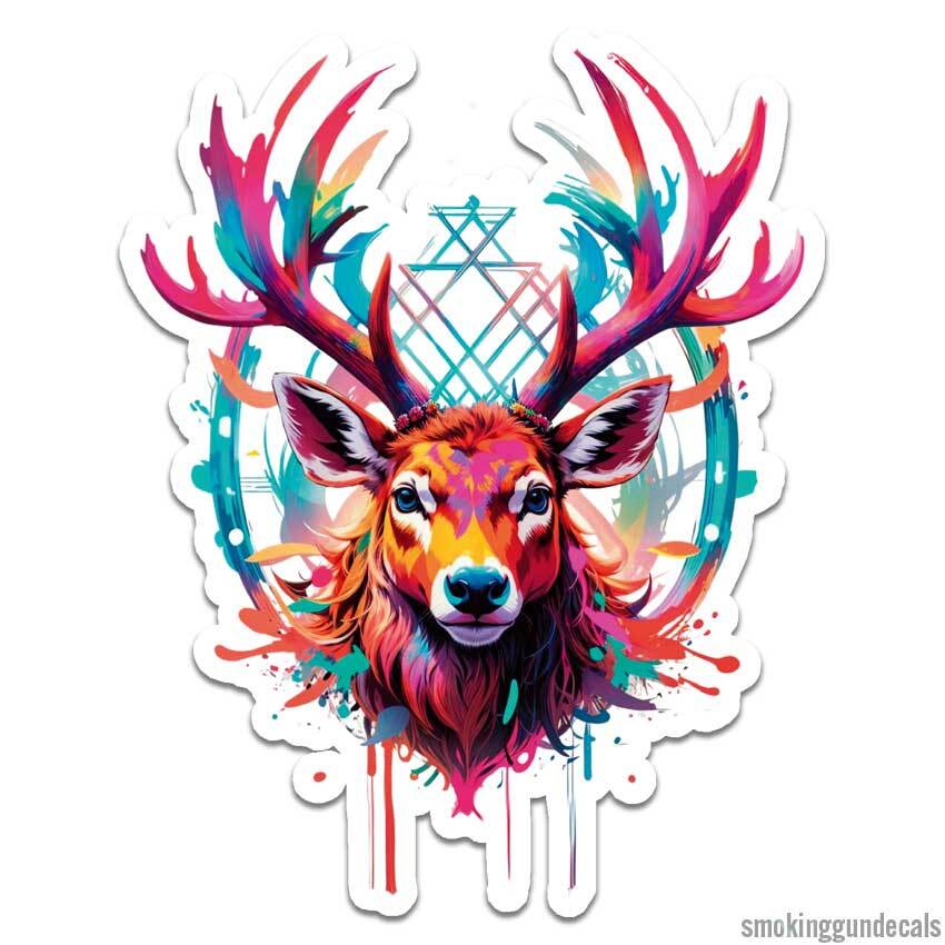 Deer Buck Rack, Vinyl Decal Sticker, Indoor Outdoor, 3 Sizes, #12692