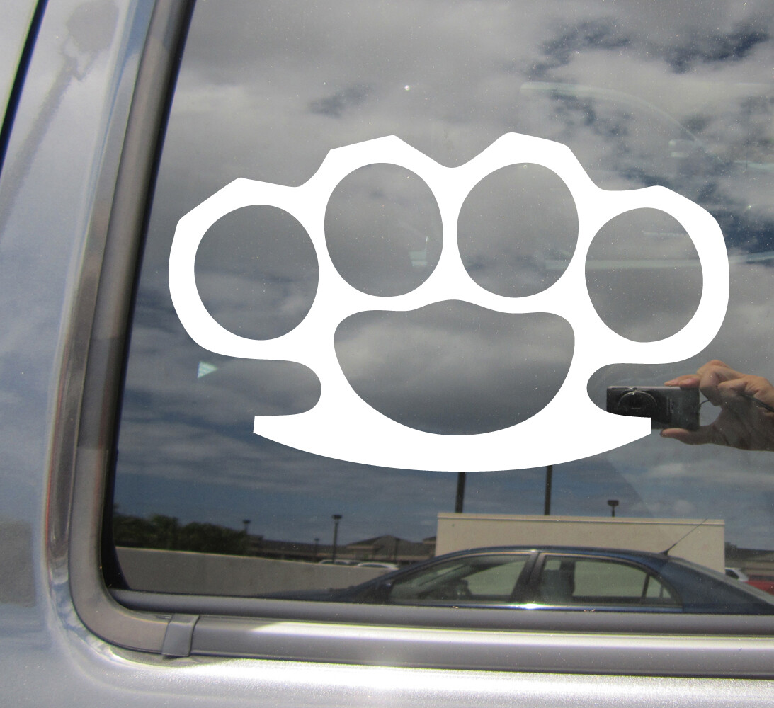 Brass Knuckles Knucks Knucklebusters Knuckleduster Car Vinyl Decal Sticker 10136