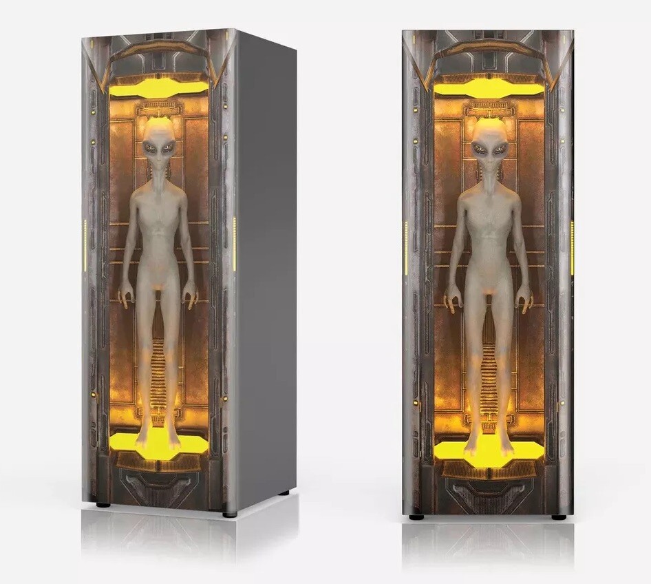 Alien Portal Fridge Wrap, Refrigerator Decal Cover. Peel n Stick. Single piece