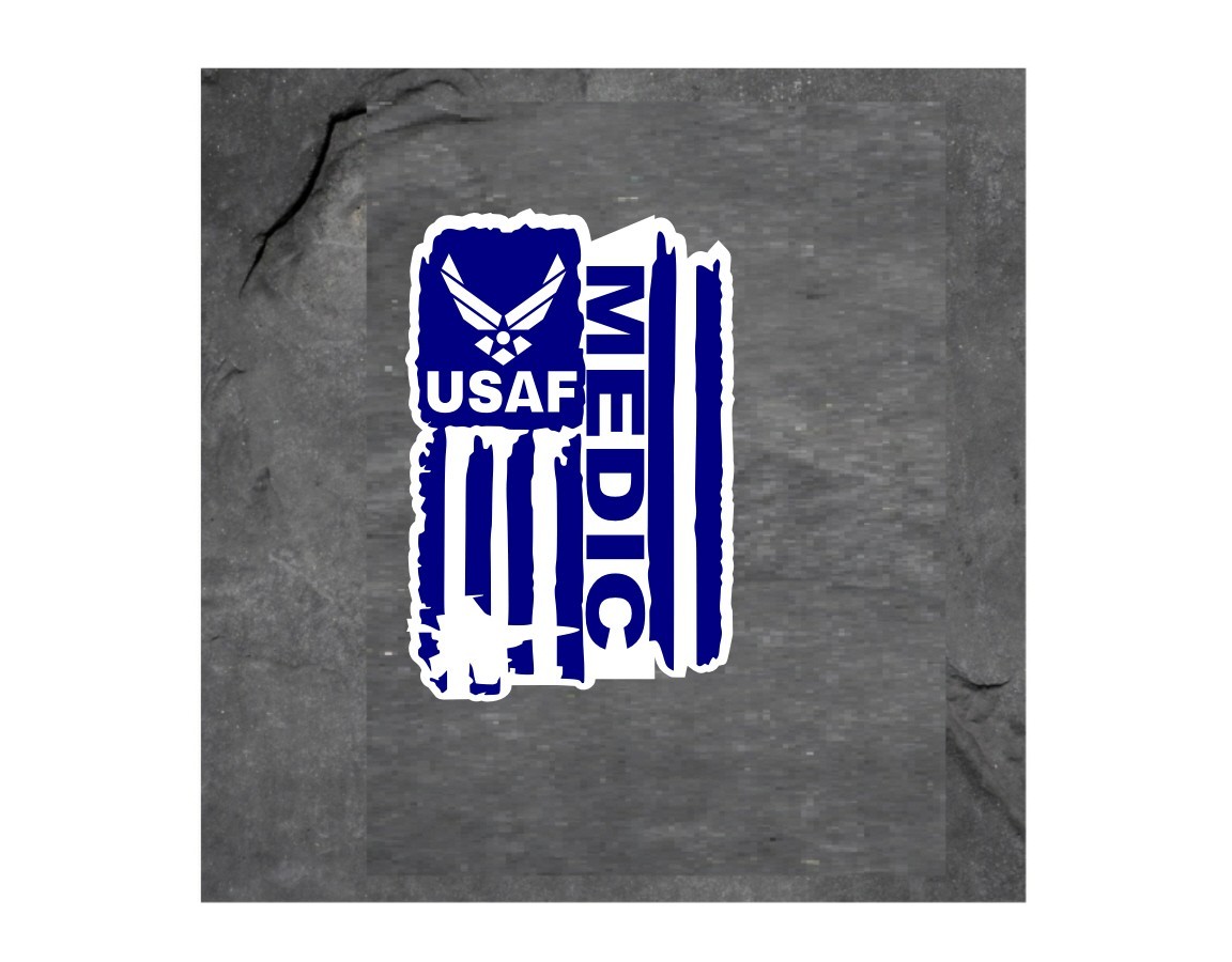 DISTRESSED UNITED STATES AIR FORCE MEDIC FLAG DECAL STICKER 3.2″ x 4.8″