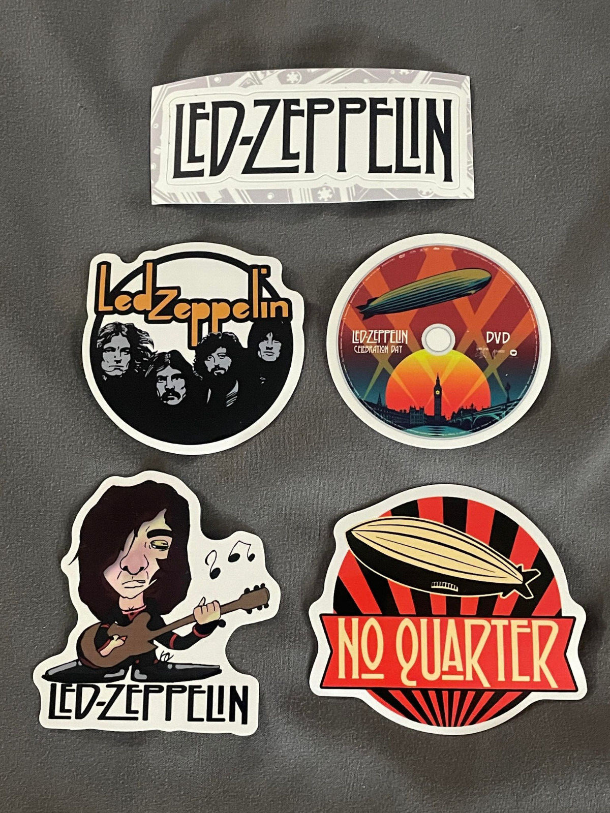 Lot of (5) LED ZEPPELIN 1″ to 3 1/4″ Band STICKERS FAST! FREE SHIP Page Plant