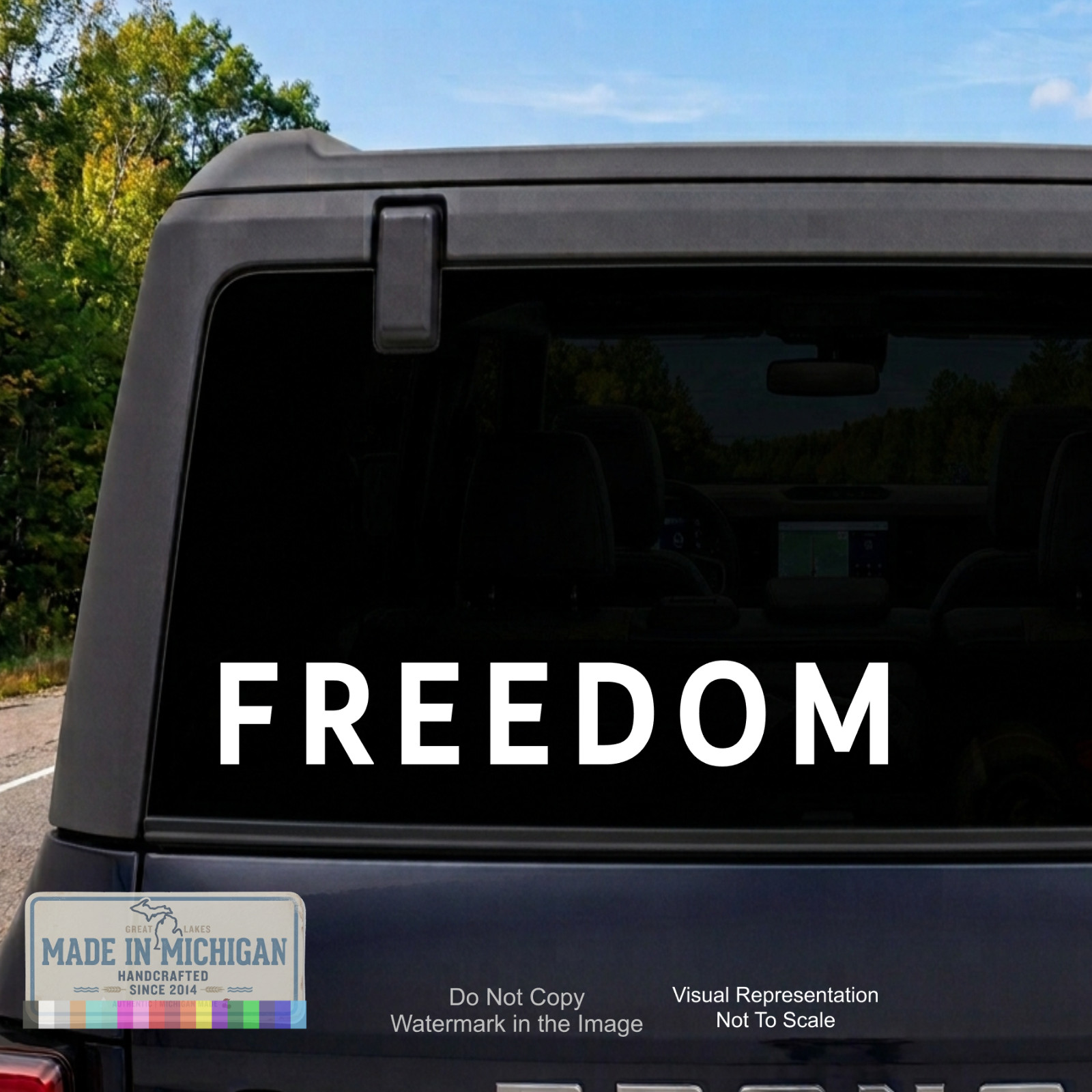 Freedom Car Decal, USA Patriotic Vinyl Lettering, American Sticker, Car Window