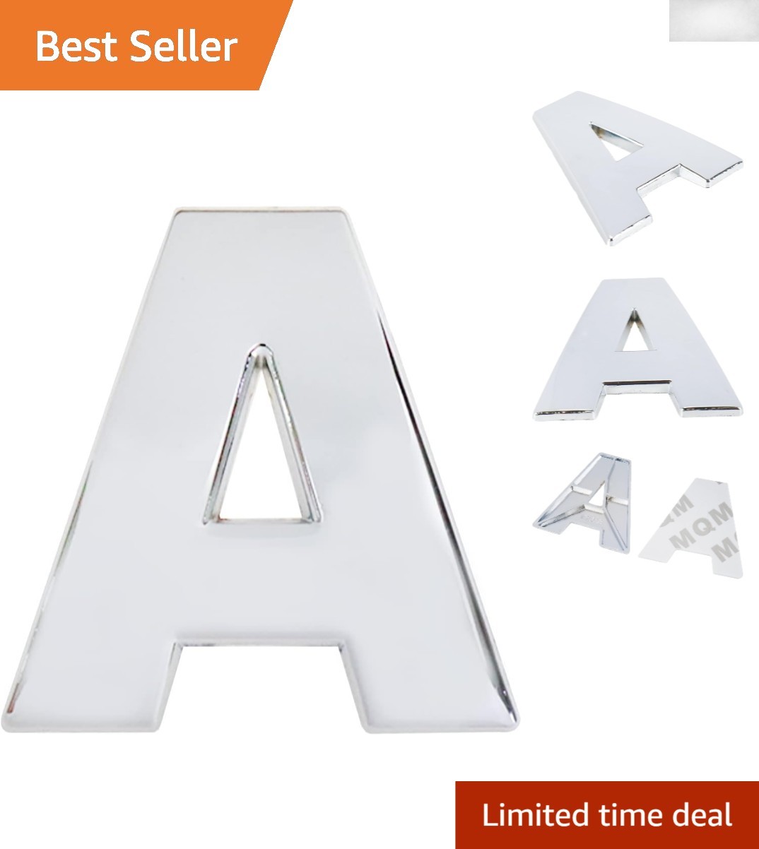 Stylish Zinc Alloy Car Emblem Letter A – Easy Installation Chrome Badge