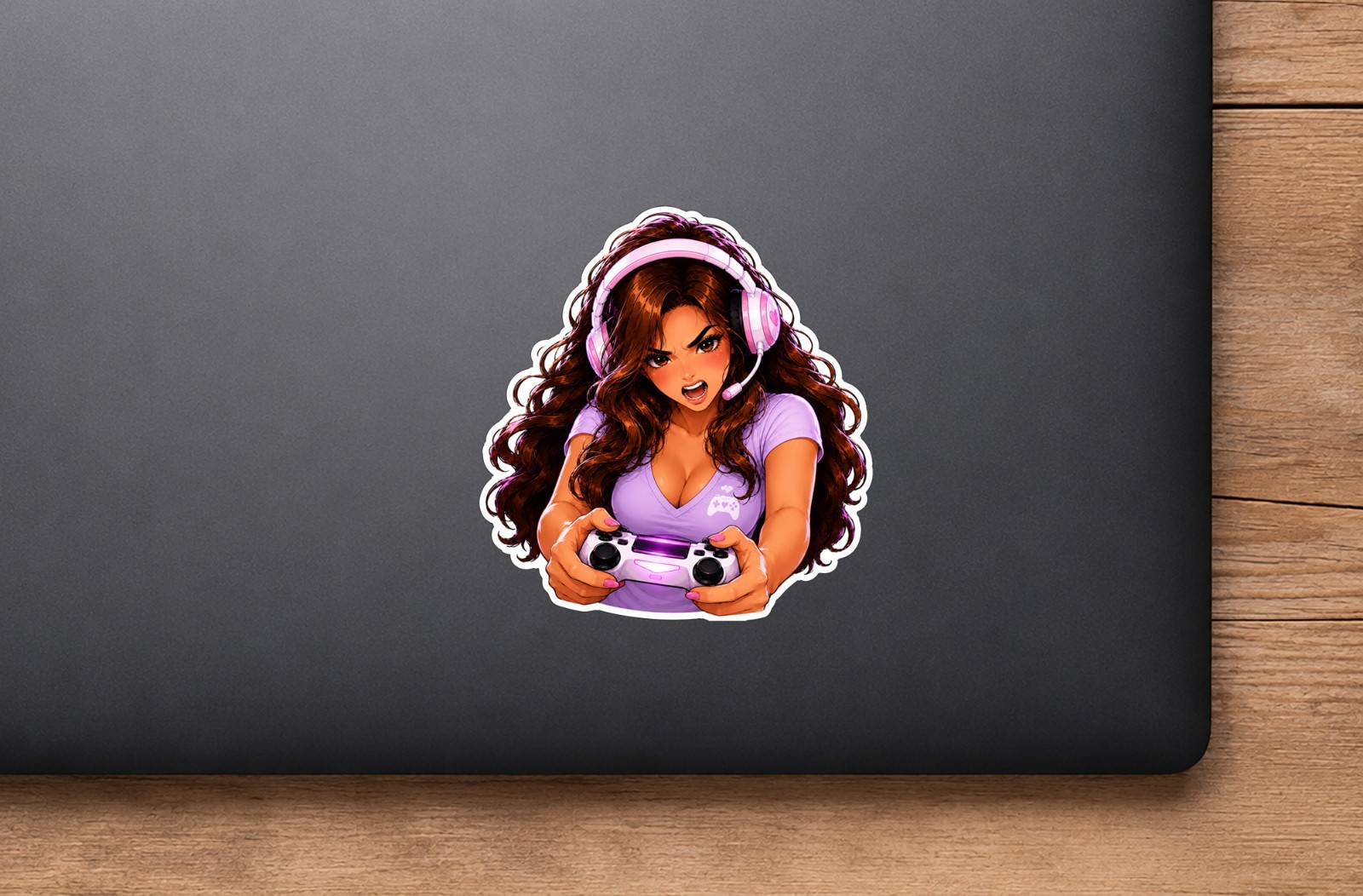 Gamer Girl Sticker Decal – Gamer Girl Controller Laptop Window Car 3.2″