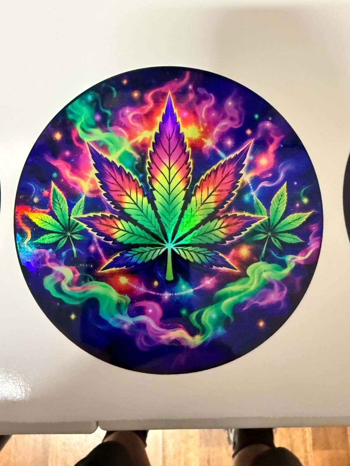 Psychedelic Marijuana Holographic Vinyl Decal Pick Your Size!