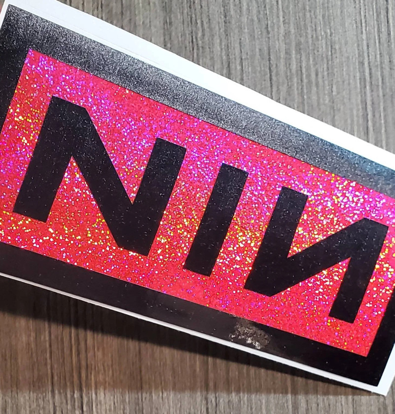 Nine Inch Nails – Premium Brushed Steel & Holographic Decal 6″