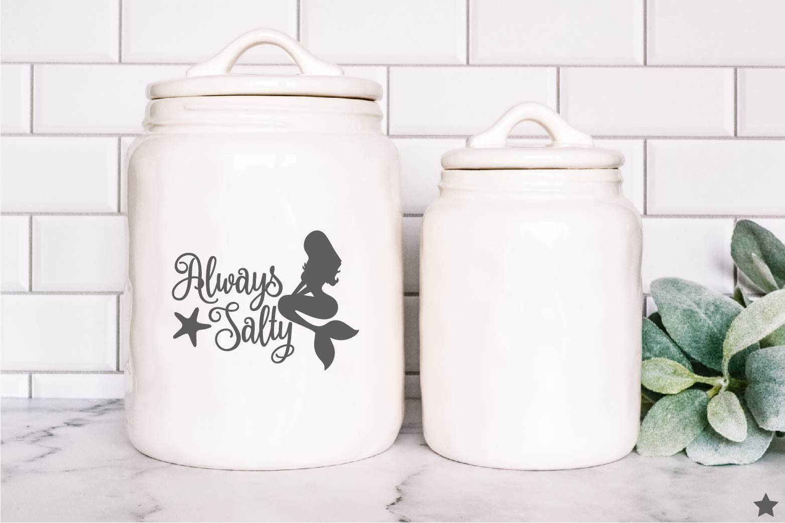 Always Salty Mermaid Decal Sticker Starfish Beach Salt Sand Ocean Life Attitude