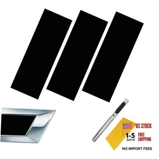 Compatible with 11.8″ x 4″ 3PCS Chevy Bowtie Emblem Logo Stickers Cut DIY Black