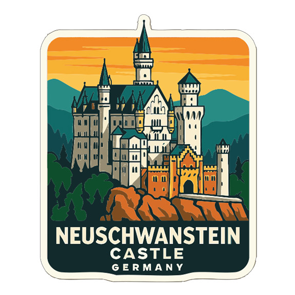 Neuschwanstein Castle Germany Sticker Decal Vinyl Die-Cut Symbolic Landmark
