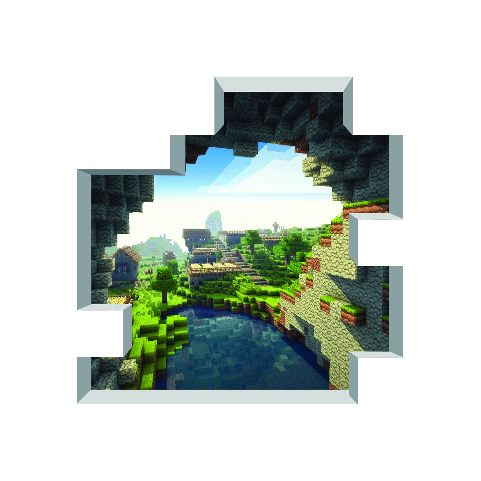 Mine Themed Cave Entrance Mural – 36″ x 36″ – Peel and Stick