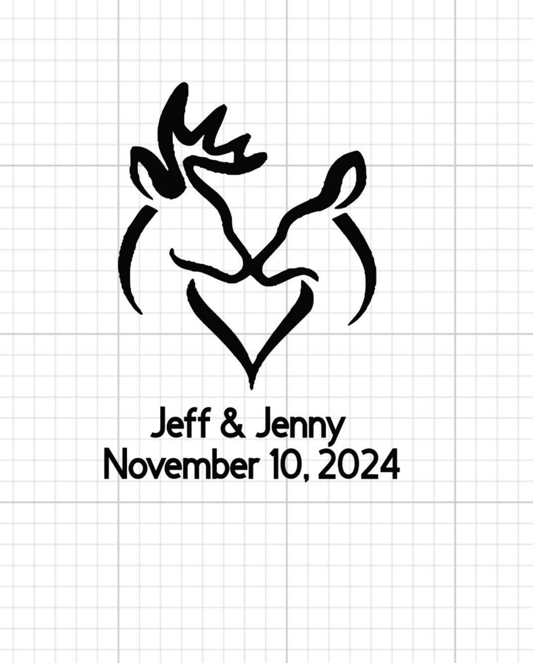 Personalized Buck and Doe Vinyl or Heat Transfer Decal 7×9.5″