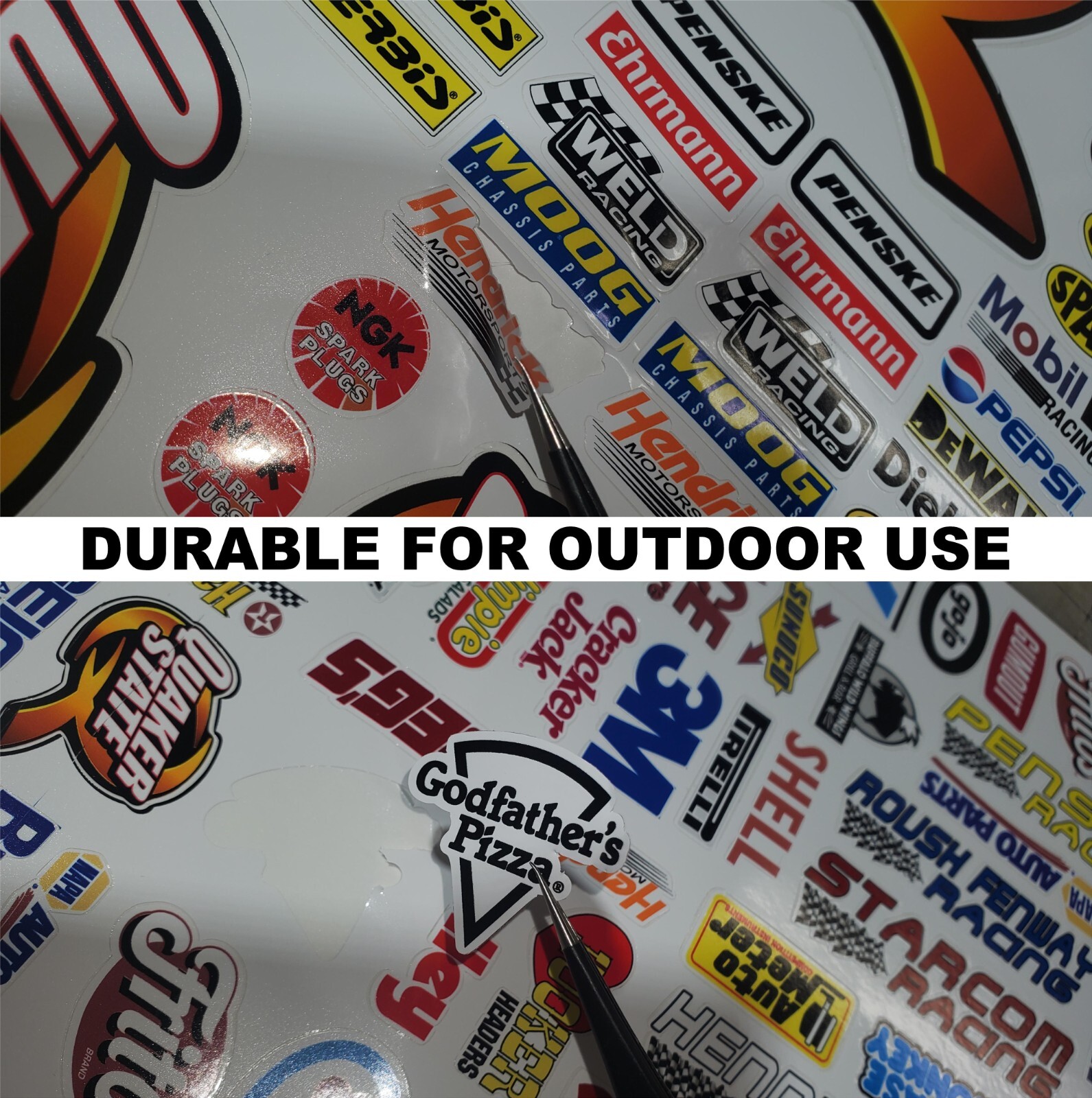 White Vinyl Sticker Sheet 23 bud-R/C MODEL Decal fits 1/24-1/16 ScaleCUT Traxxa