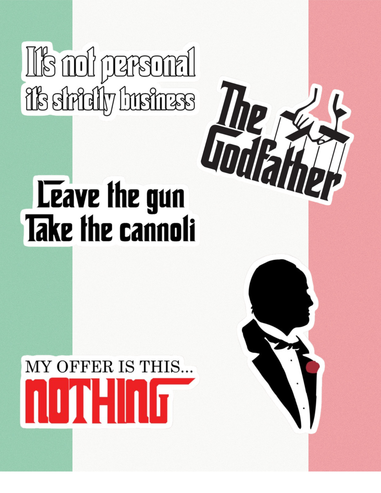 The Godfather 5pc Mob Movie Sticker Pack