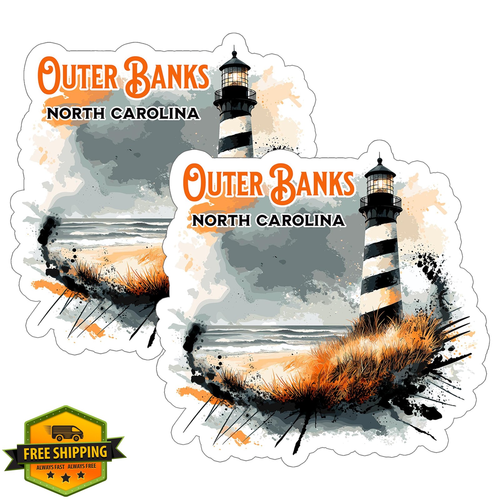 No Thorns Media Outer Banks Sticker 4 Inch 2-Pack
