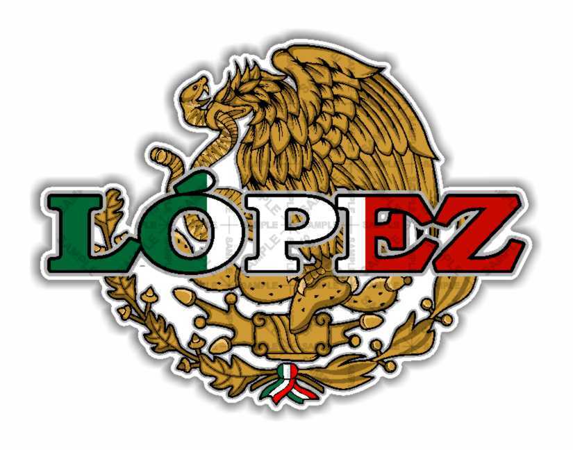 Lopez Mexico Last Name Apellido Surname Precision Cut Decal