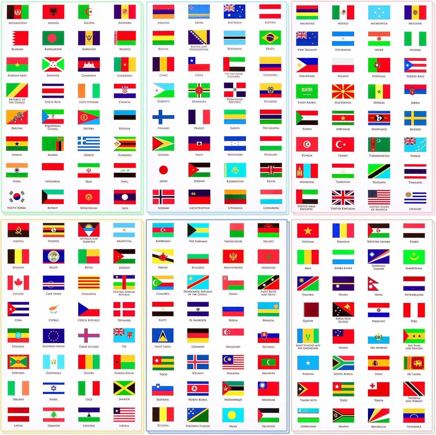 Outus World Flag Stickers Different Country Flag Stickers Flags of the World Cou