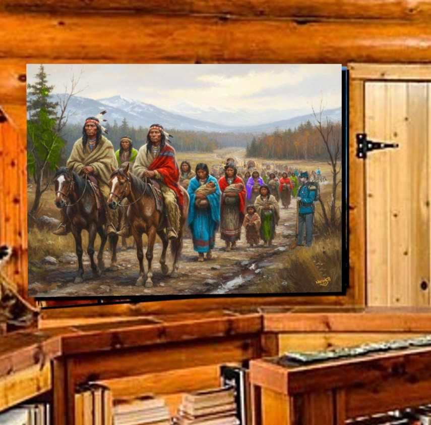 Trail Of Tears Native American Indian Art Historic Oil Painting SN/LE 25 Prints