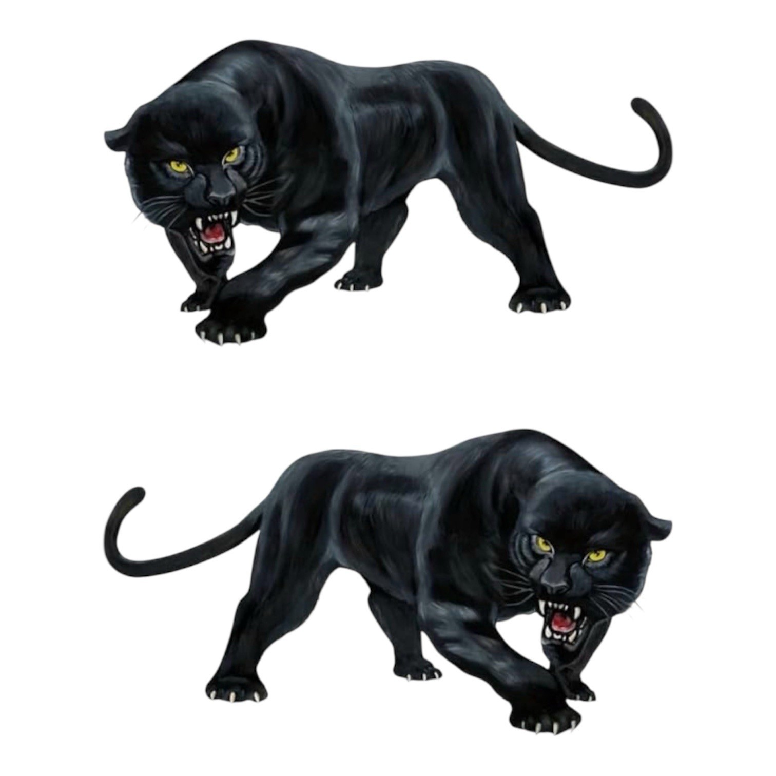 2 PACK BLACK PANTHER LEOPARD 7.5” INCH VINYL DECAL STICKER SET LOT 2PCS LARGE