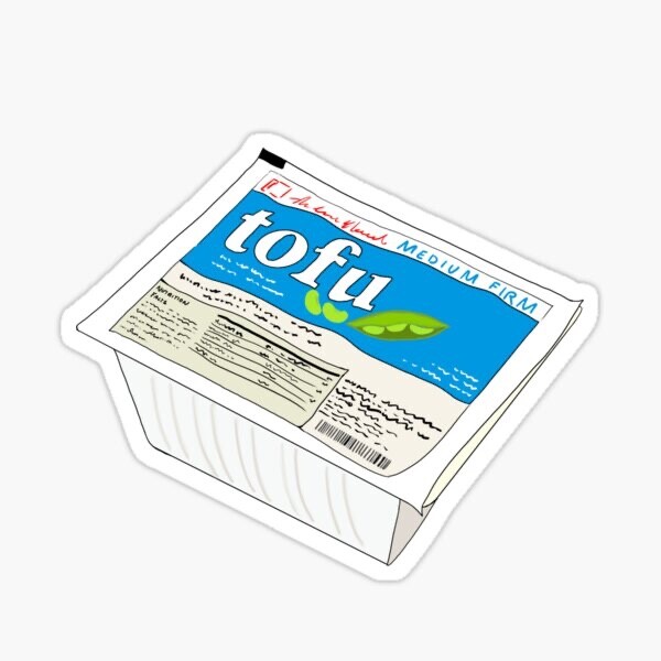 Soft Firm Tofu Soy Food in Container Vinyl Wall Decal Decor Sticker