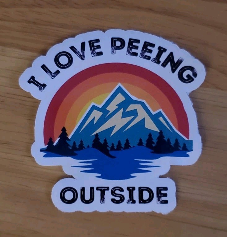 I Love Peeing Outside Mountains Camping RV Car Laptop PC VINYL DECAL STICKER