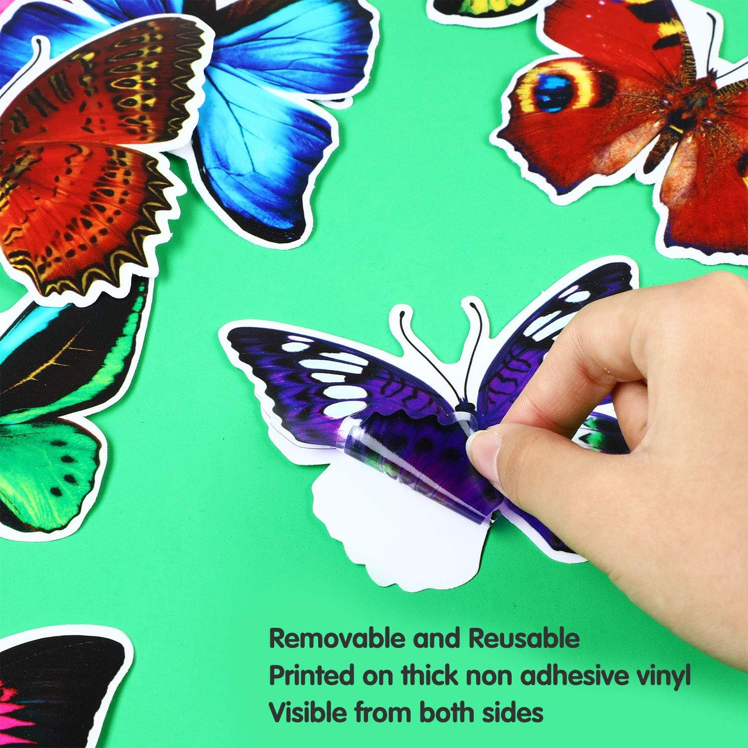 Outus 40 Pieces Butterfly Anti-Collision Window Stickers Christmas Decor Butterf