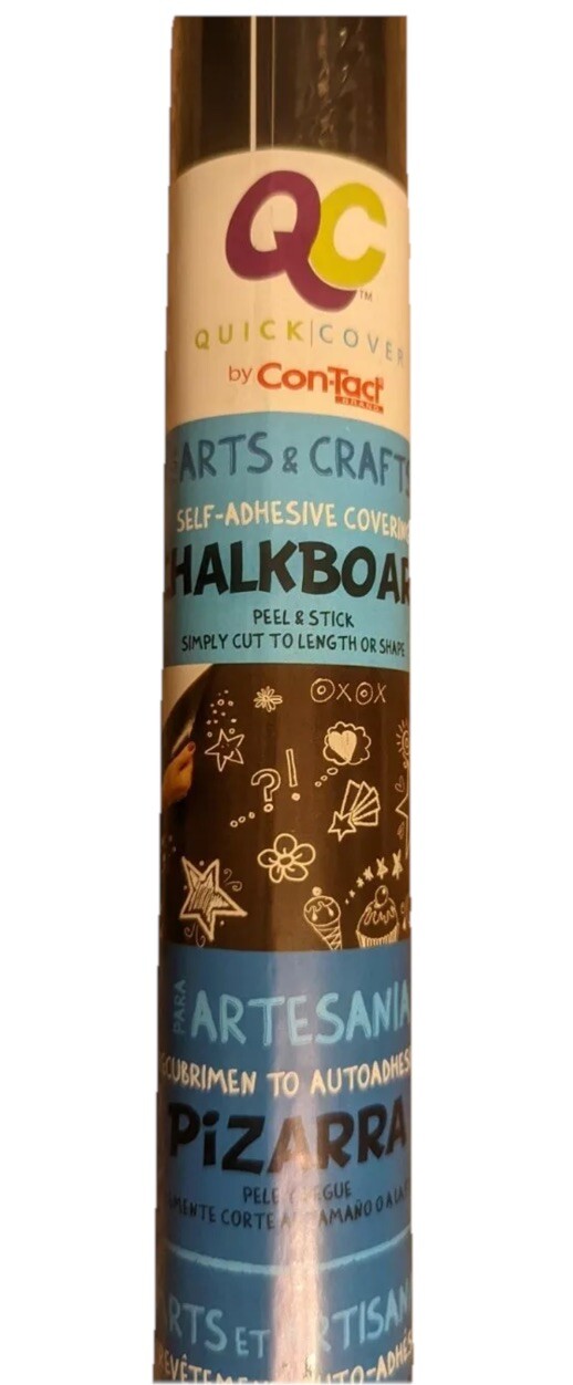 Lot Of 5 Quick Cover Black Chalkboard Self Adhesive Peel Stick 12×18″