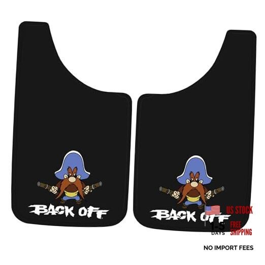 000502R01 Yosemite Sam Back Off Easy Fit Mud Guard 11″ – Set of 2,Multi