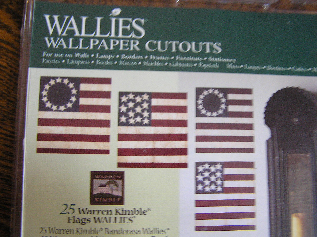 Wallies Wallpaper Cutouts #12978 24 Warren Kimble AMERICANA FLAGS Pre-Pasted