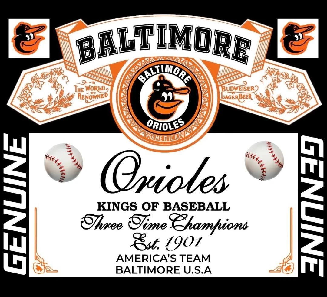 Baltimore Orioles Bud Sticker *NEW* Measures 4″ x 3.5″ Est. 1901