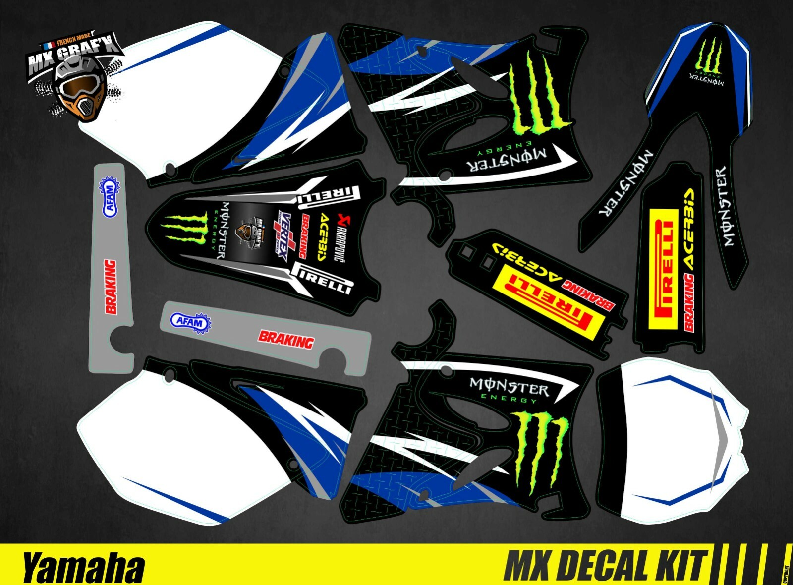 Motorcycle Decal Kit For Yamaha YZ 125-250 – MONSTER