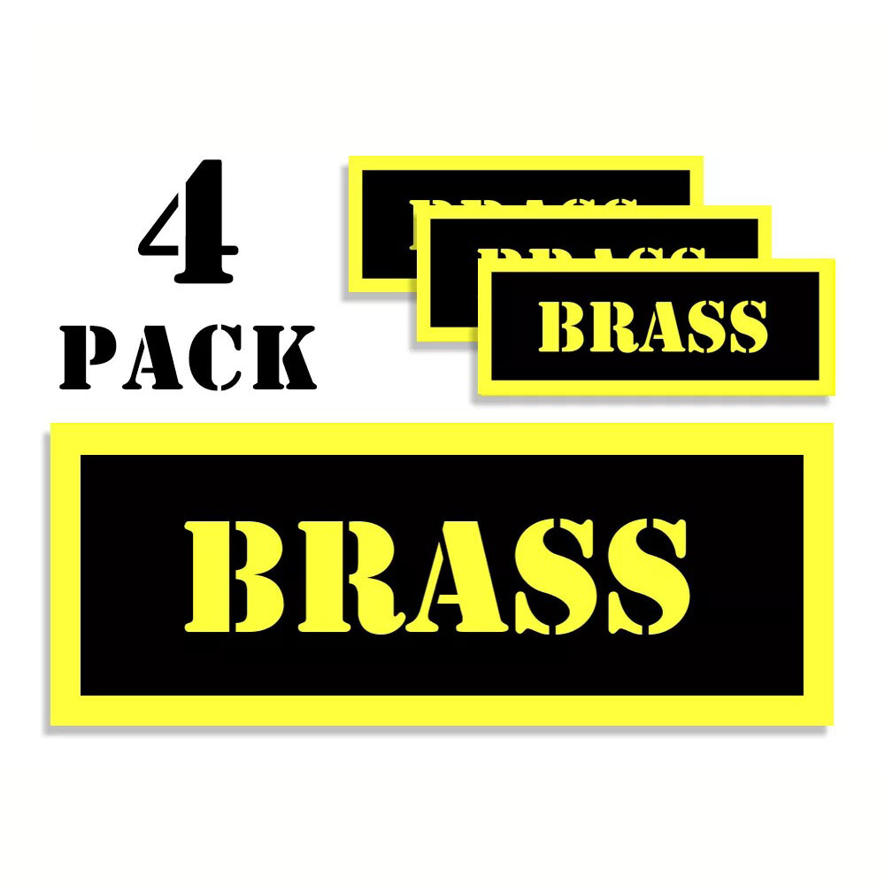 BRASS Can Label Stickers Decal Ammunition (4 pack)