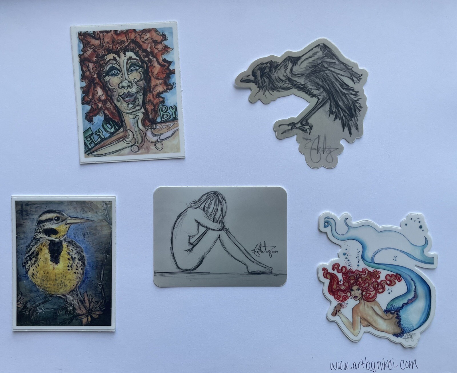 3″ VINYL WATERPROOF STICKERS, ORIGINAL ART BY NIKCI, MONTANA  ARTIST  