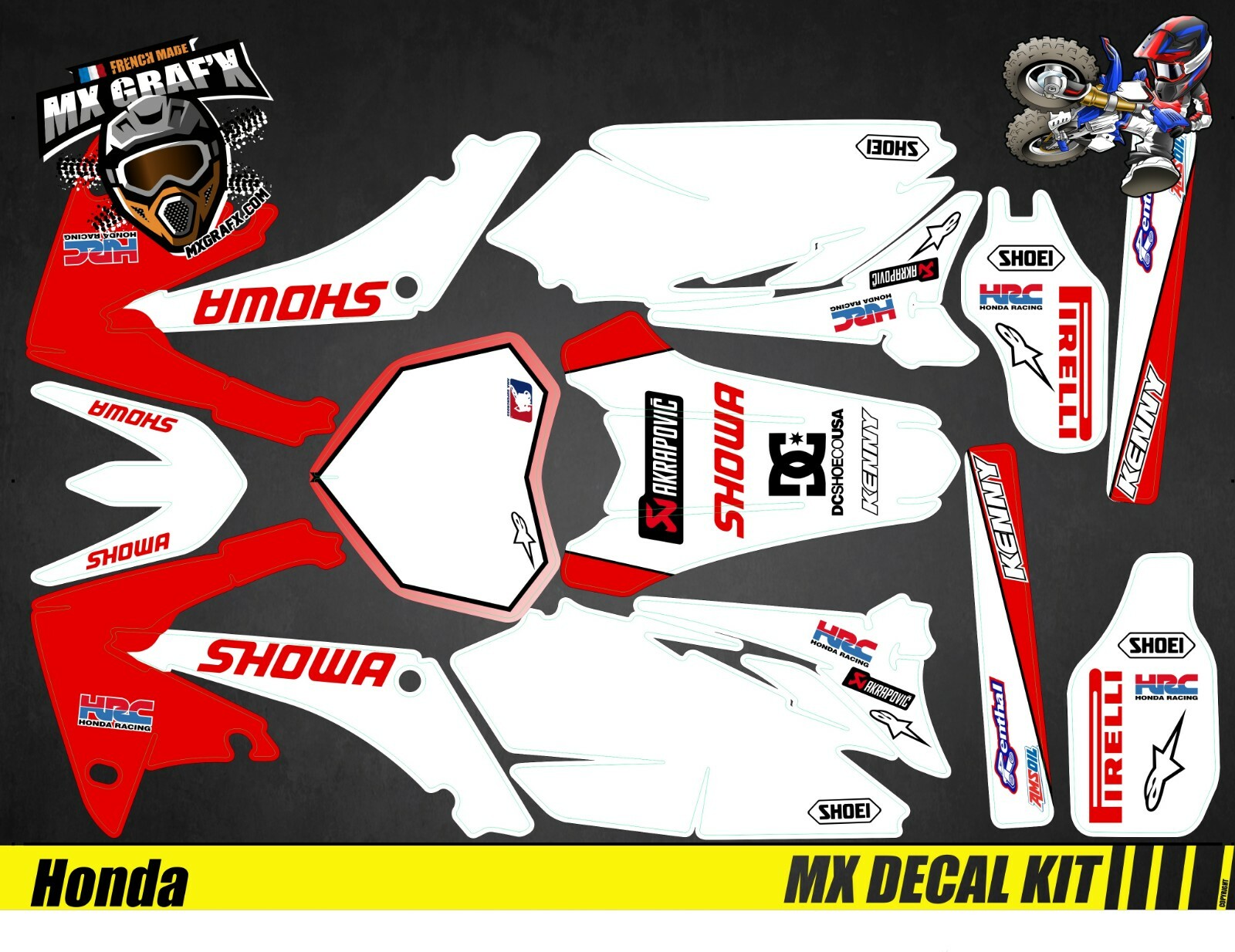 Kit Deco Motorcycle for / MX Decal Kit For Crf – Showa