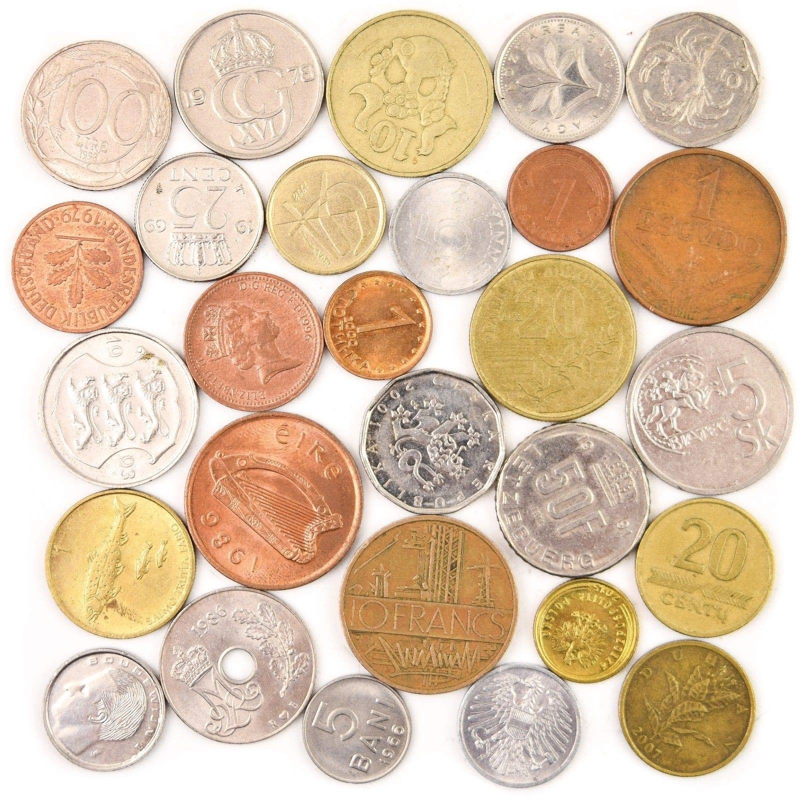 LOT of 28 Different EU Coins (PRE-Euro Collection) – Collectible, multicolor