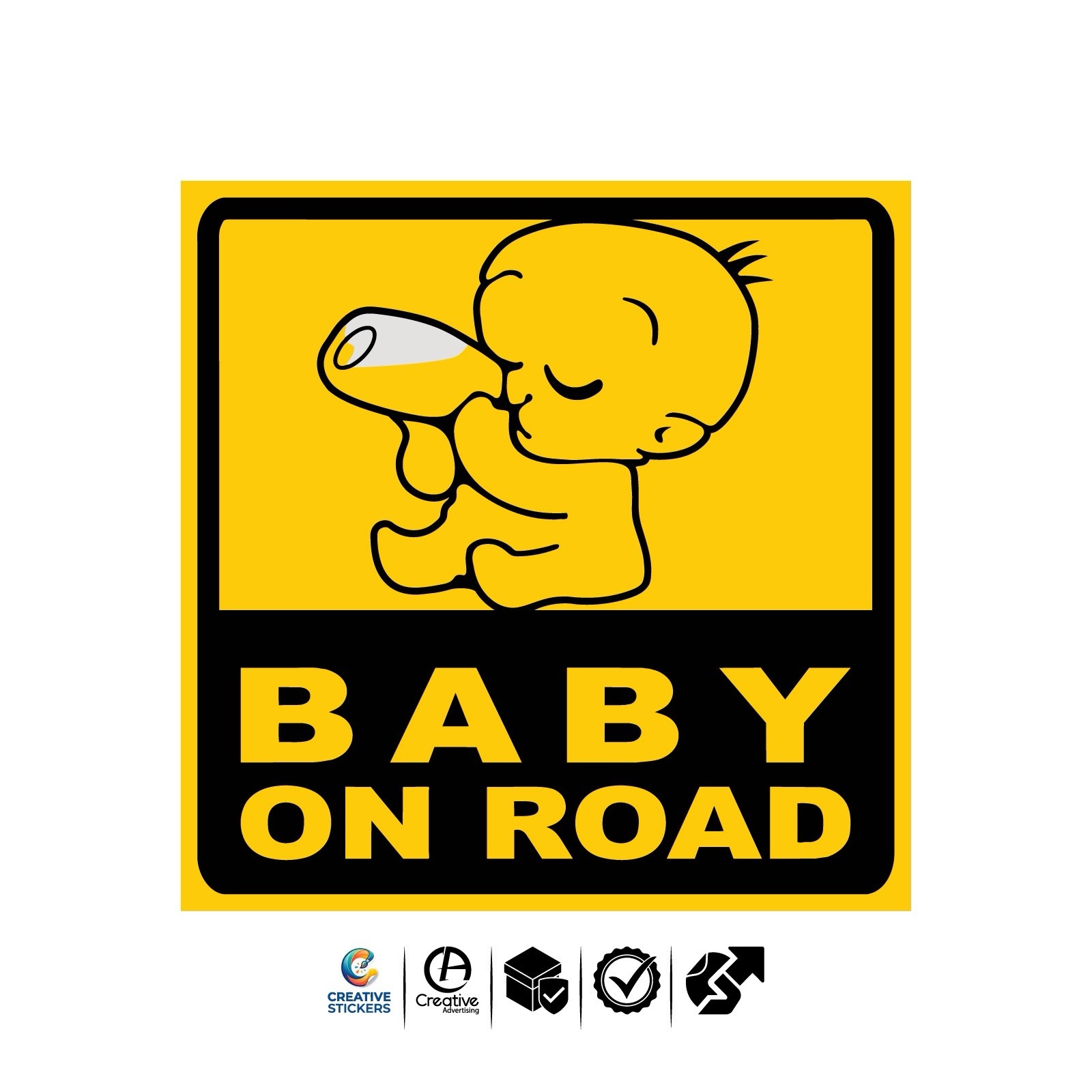 Baby On Board Sticker 6×6 Inches Set of 3 Vinyl Decals for Cars Trucks SUVs