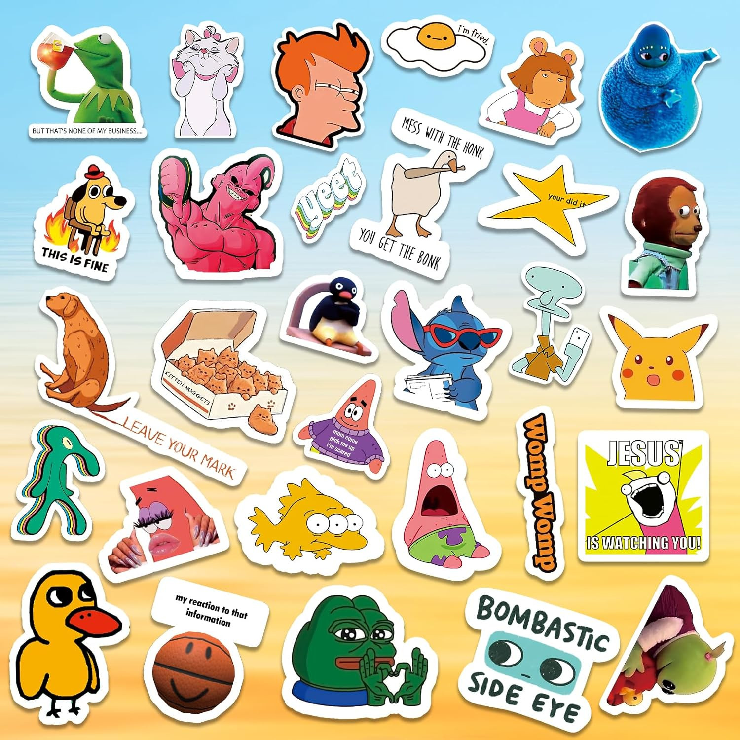 337PCS Funny Meme Stickers Pack, Waterproof Funny Stickers, Vinyl Sarcastic Meme