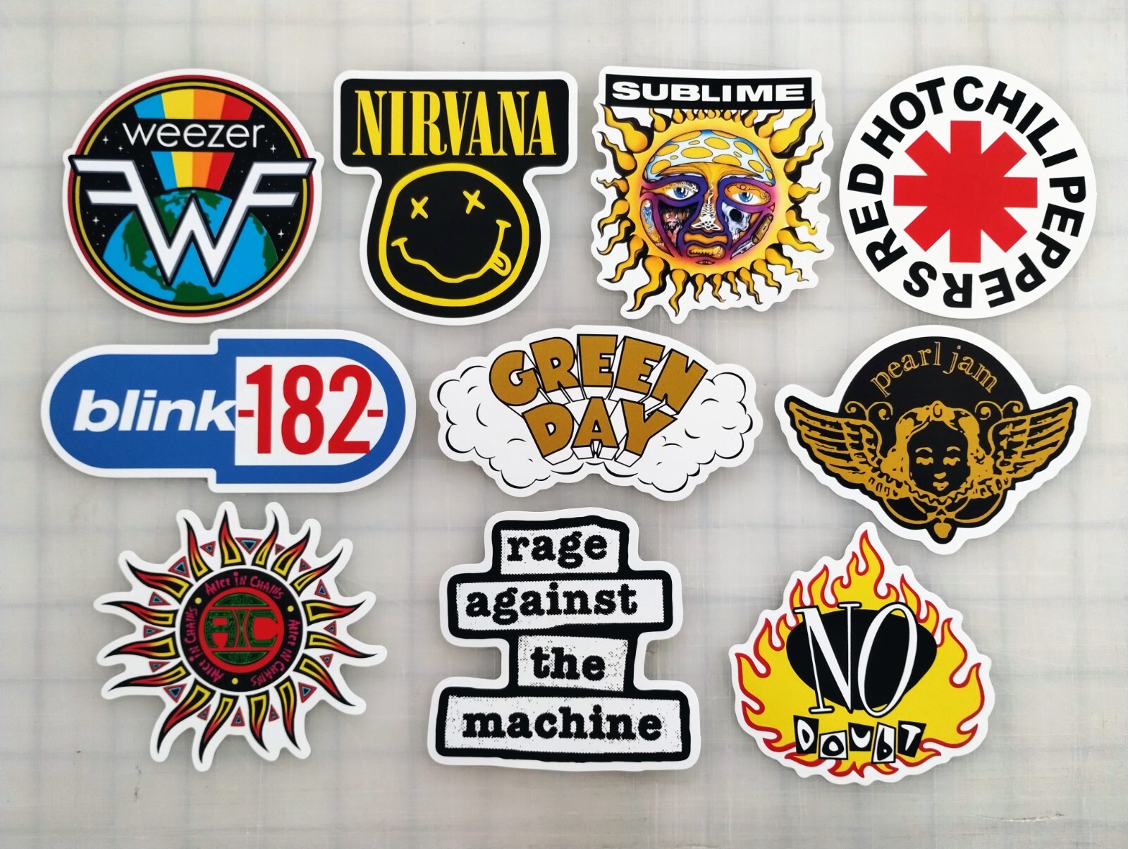 90’s Alt Rock Bands Sticker Pack Vinyl (10) SET 1 Sublime Blink Green Pearl