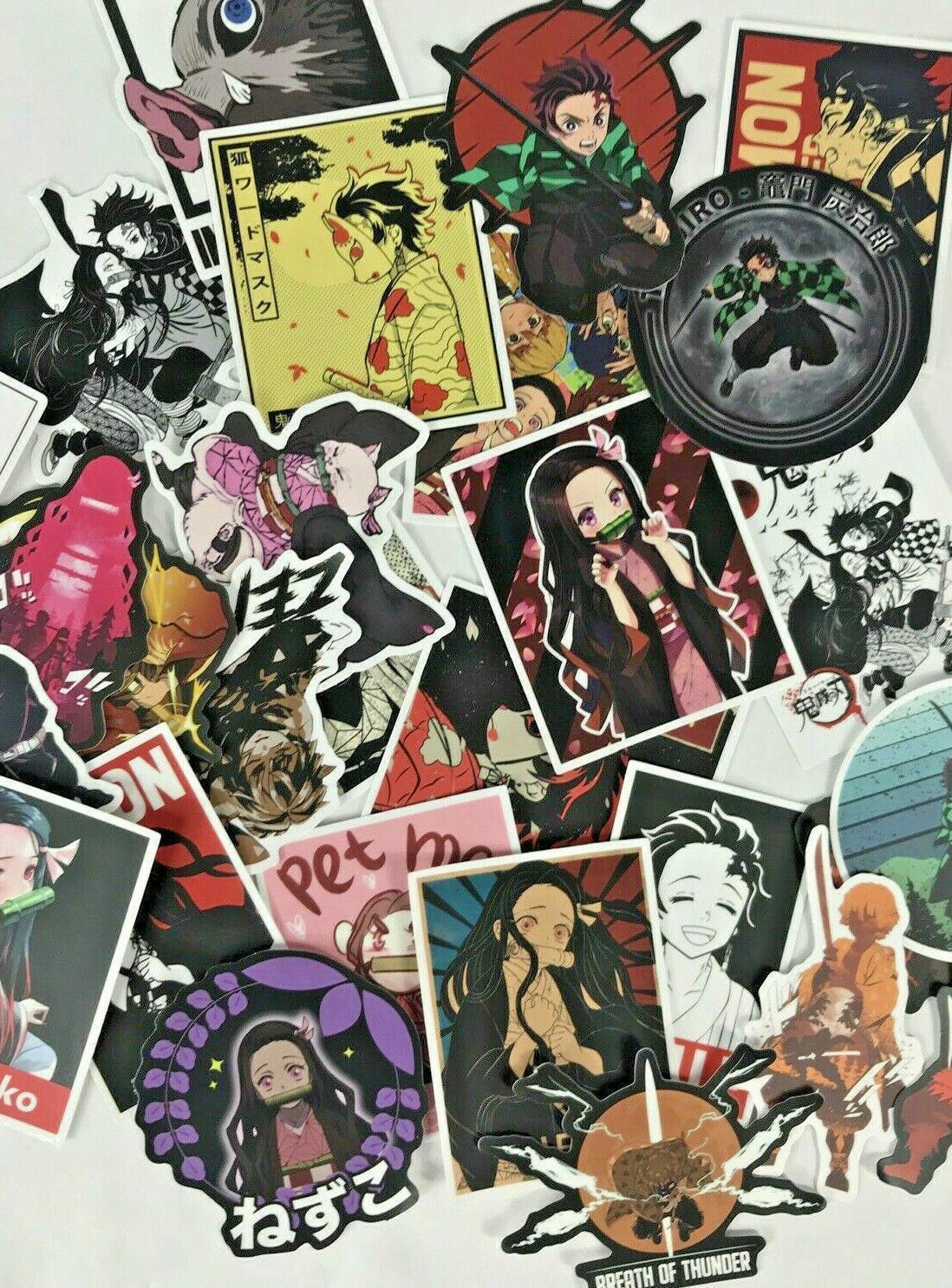 100pc Demon Slayer Jump Comics Anime Phone Laptop Wall Decal Peeker Sticker Pack