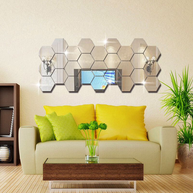 3D Self-adhesive Wall Stickers Waterproof Mirror Acrylic Mural Decal Home Décor