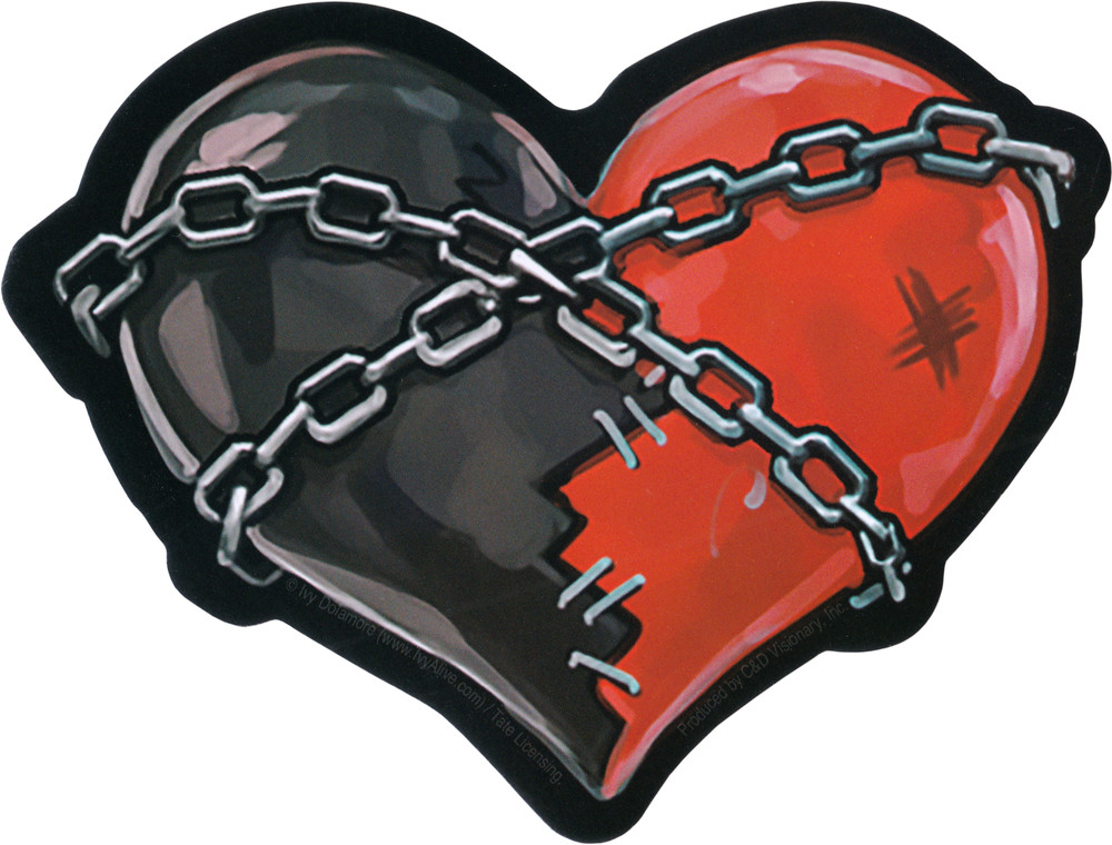 Sticker – Ivy Dolamore’s Chained Black And Red Heart 5″ x 3.75″ Die Cut #10378