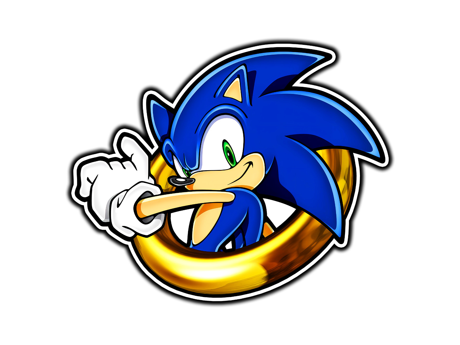 Sonic The Hedgehog In Ring Waterproof Vinyl Sticker Decal Die-Cut