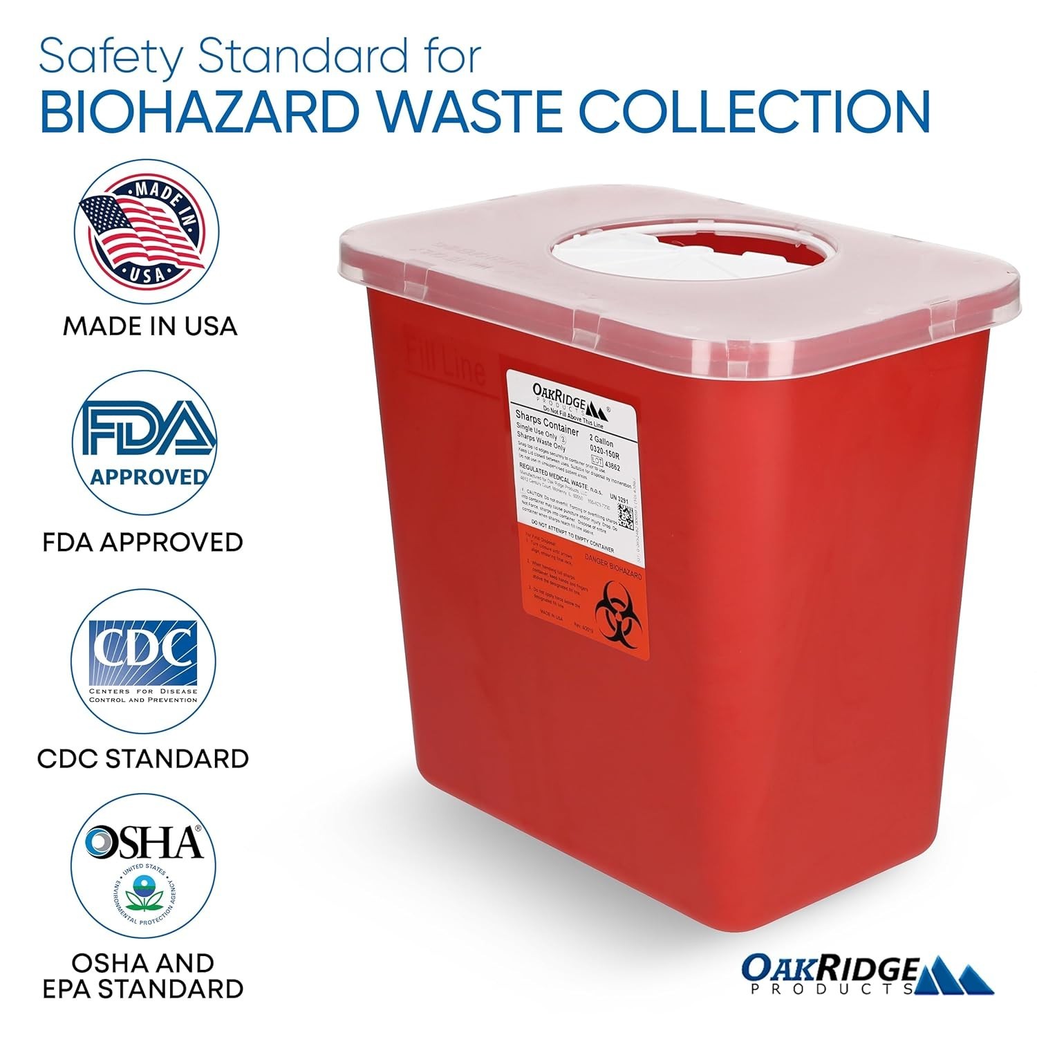 Large Sharps Container for Home Use and Professional 2 Gallon (2-Pack) with Rot