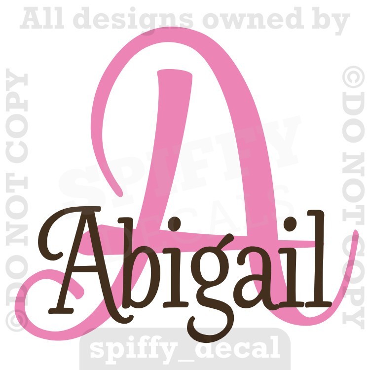 Monogram Personalize Custom Name Vinyl Wall Decal Nursery Bedroom Child Girl Boy